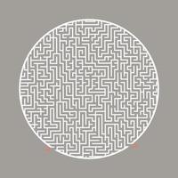 Difficult round labyrinth. Game for kids and adults. Puzzle for children. Labyrinth conundrum. Flat vector illustration isolated on color background.