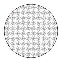 Difficult round labyrinth. Game for kids and adults. Puzzle for children. Labyrinth conundrum. Flat vector illustration isolated on white background.