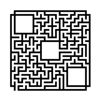 Abstract square maze. Game for kids. Puzzle for children.Labyrinth conundrum. Flat vector illustration isolated on white background. With place for your image.