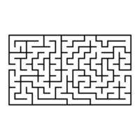 Abstract rectangular maze. Game for kids. Puzzle for children. One entrance, one exit. Labyrinth conundrum. Flat vector illustration isolated on white background.