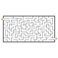 Abstract rectangular maze. Game for kids. Puzzle for children. Labyrinth conundrum. Flat vector illustration isolated on white background.