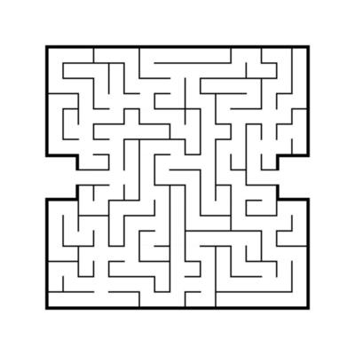 Abstract square maze. Game for kids. Puzzle for children. Find the right path. Labyrinth conundrum. Flat vector illustration isolated on white background.