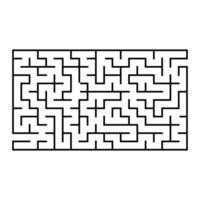 Abstract rectangular maze. Game for kids. Puzzle for children. One entrance, one exit. Labyrinth conundrum. Flat vector illustration isolated on white background.