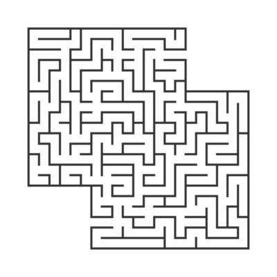 Abstract square maze. Game for kids. Puzzle for children.Labyrinth conundrum. Flat vector illustration isolated on white background. With place for your image.