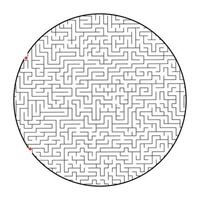 Difficult round labyrinth. Game for kids and adults. Puzzle for children. Labyrinth conundrum. Flat vector illustration isolated on white background.