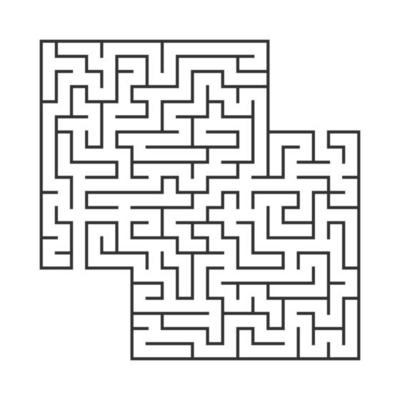 Abstract square maze. Game for kids. Puzzle for children.Labyrinth conundrum. Flat vector illustration isolated on white background. With place for your image.