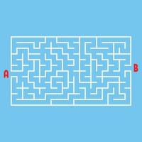 Abstract rectangular maze. Game for kids. Puzzle for children. One entrance, one exit. Labyrinth conundrum. Flat vector illustration isolated on color background.