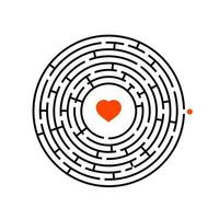 Abstract round maze. Game for kids. Puzzle for children. One entrance, one exit. Labyrinth conundrum. Flat vector illustration.