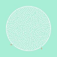 Difficult round labyrinth. Game for kids and adults. Puzzle for children. Labyrinth conundrum. Flat vector illustration isolated on color background.