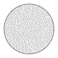 Difficult round labyrinth. Game for kids and adults. Puzzle for children. Labyrinth conundrum. Flat vector illustration isolated on white background.