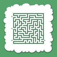 Abstract square maze. Game for kids. Puzzle for children. Find the right path. Labyrinth conundrum. Flat vector illustration isolated on color background.