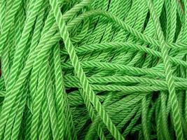 green colored nylon yarn stock photo