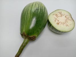 Fresh and healthy Raw Brinjal Close- up photo