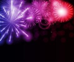 fireworks background on black vector