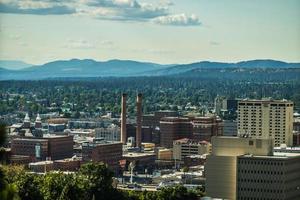 Spokane, Washington, horizonte de la ciudad y vistas del valle de spokane foto