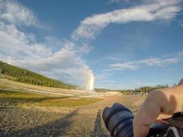 Old Faithful geysersac at Yellowstone National Park