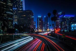 Los Angeles california city downtown at night photo