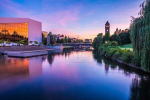 Spokane River in Riverfront Park with Clock Tower photo