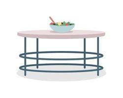 Round kitchen table semi flat color vector object
