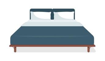 Double size bed semi flat color vector object