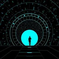 Conceptual illustration of a dimensional portal. vector