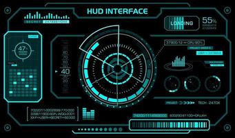 Hud interface template. Black background, head up display futuristic. vector