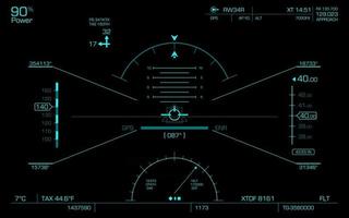 concepto del hud. panel de navegación aérea. vector