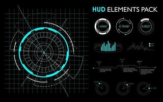 Elements futuristic the of hud interface. vector