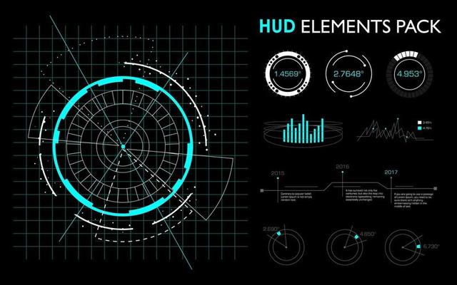 Elements futuristic the of hud interface.