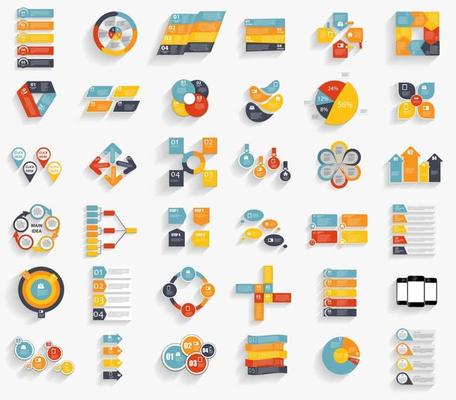 Collection of Infographic Templates for Business Vector Illustration