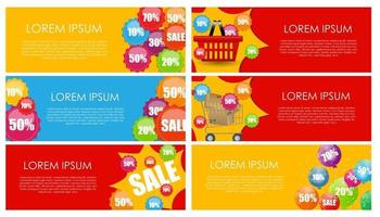 Sale Banner Set with Place for Your Text. Vector Illustration