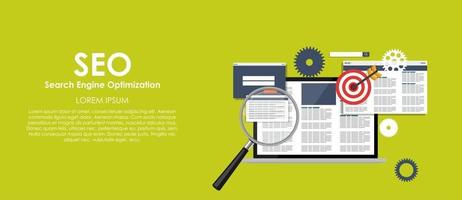 SEO Search Engine Optimazation Vector illustration. Flat computing background