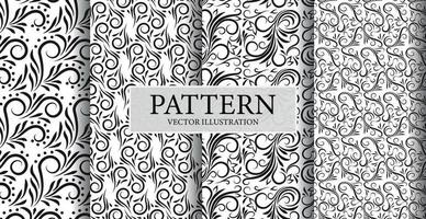 Assembly of seamless patterns, abstract shapes - Vector