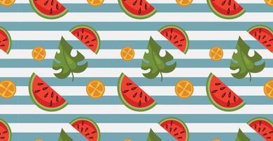 Seamless pattern, realistic pieces of watermelon vector