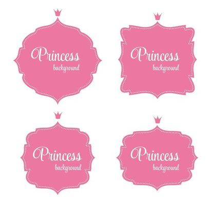 Princess Crown Frame Vector Illustration