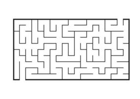 Black rectangular labyrinth. Game for kids. Puzzle for children. Maze conundrum. Flat vector illustration isolated on white background.