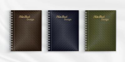 Set of geometric pattern notebook cover background design vector