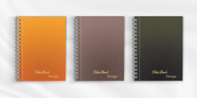 Set of geometric pattern notebook cover background design vector
