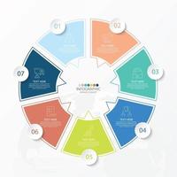 Basic circle infographic template with 6 steps, process or options, process chart, Used for process diagram, presentations, workflow layout, flow chart, infograph. Vector eps10 illustration.