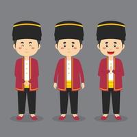 North Maluku Character with Various Expression vector