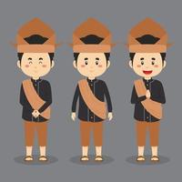 personaje medio sulawesi con varias expresiones. vector