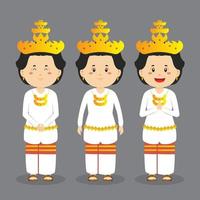 Lampung indonesia personaje con varias expresiones. vector