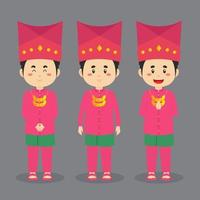 Jambi Indonesia Character with Various Expression vector