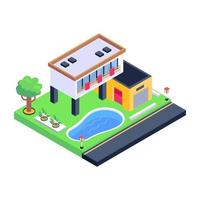 Mansion and Modern House vector