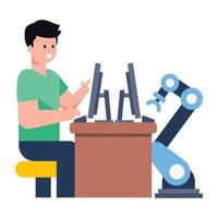 Robotic Chess Game vector