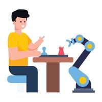 Robotic Chess Game vector