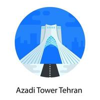 torre azadi teherán vector