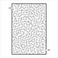 Abstract rectangular maze. Game for kids. Puzzle for children. One entrances, one exit. Labyrinth conundrum. Simple flat vector illustration isolated on white background.