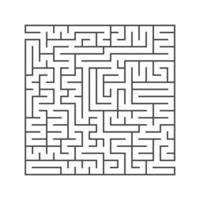 Abstract square maze. An interesting and useful game for children. Simple flat vector illustration isolated on white background.