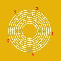 Abstract round maze. Game for kids. Puzzle for children. Find the right path. Labyrinth conundrum. Flat vector illustration isolated on color background. With place for your image.